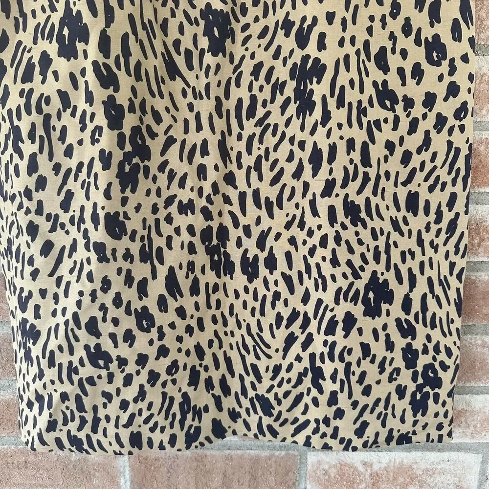 Vintage Valentino Miss V 100% Silk Skirt Cheetah Print Size 8